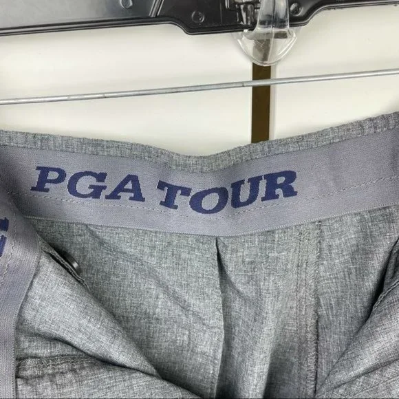 PGA Tour Mens Flat Front Stretch Active Waistband Golf Shorts Gray Size 36 - Picture 5 of 8